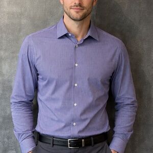 Ben Sherman Plectrum Button Down Shirt Blue Stripe Cotton Men’s Large 22x30